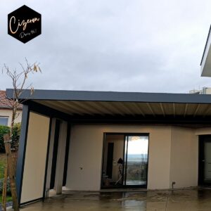 Pergola fermeture latérale coloris gris anthracite